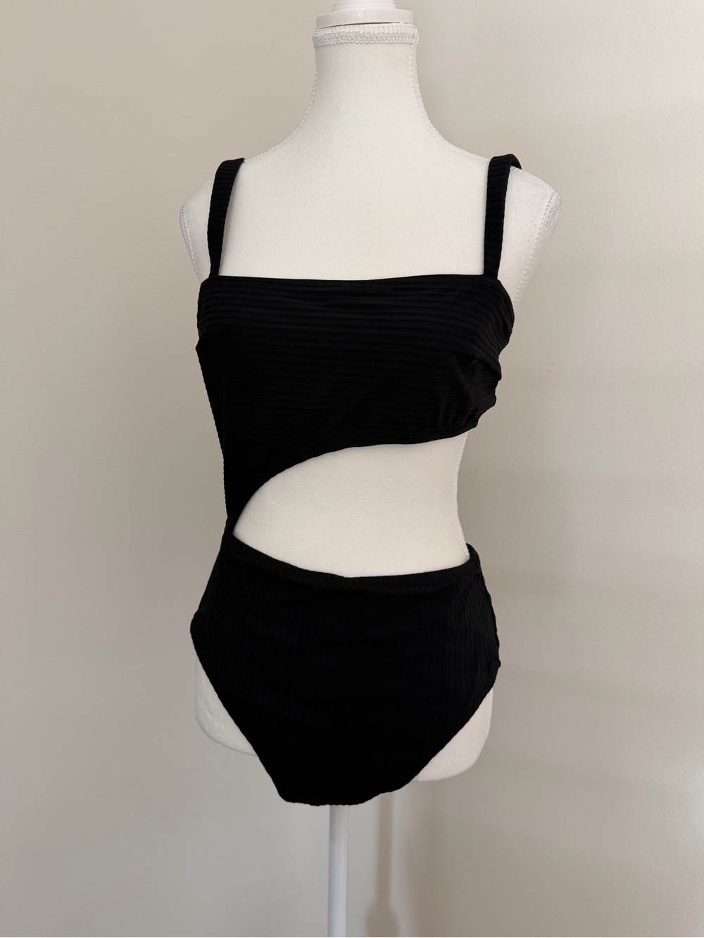 Shade & Shore Black Cutout One-Piece Swimsuit